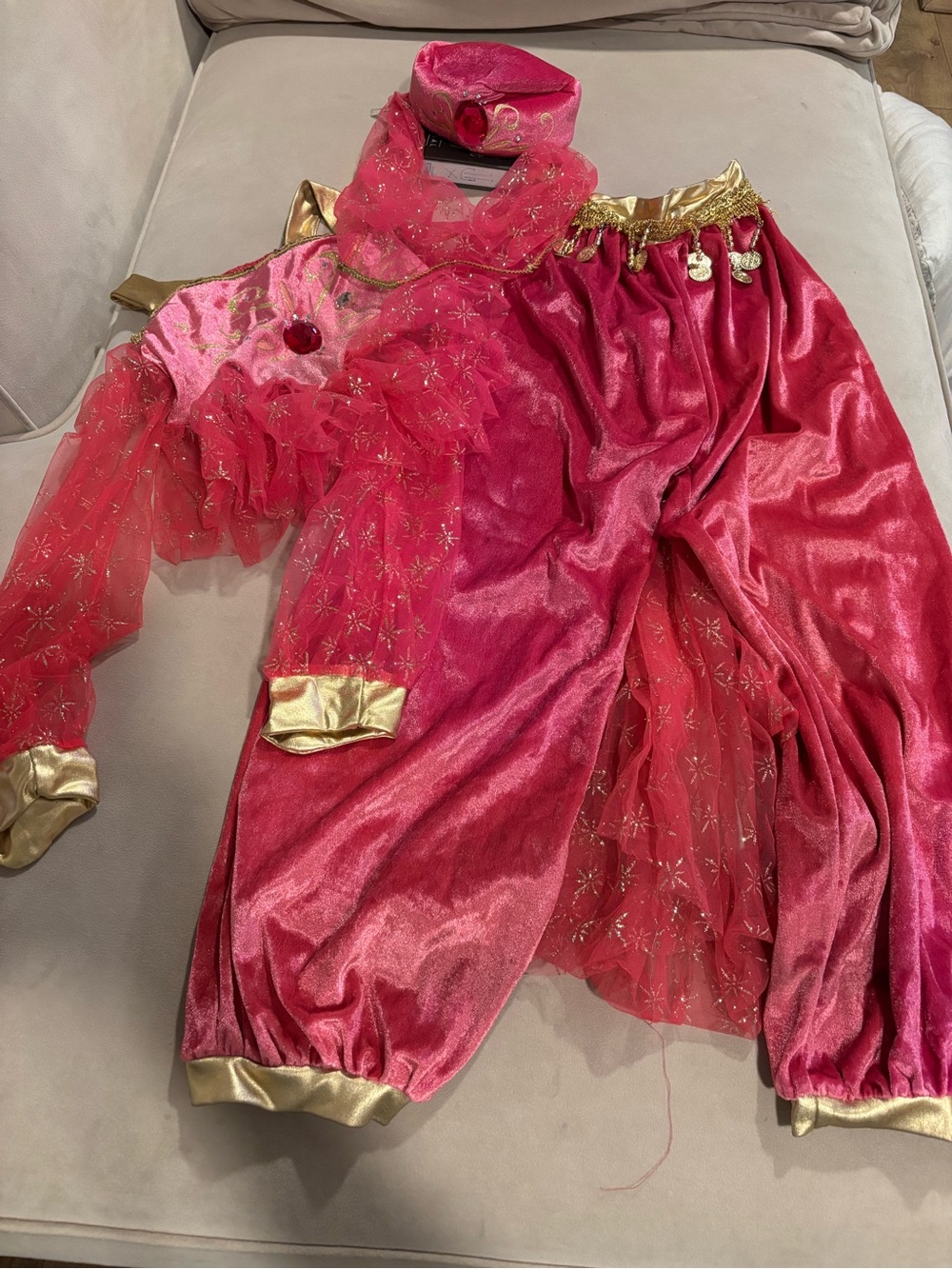 Girls Pink & Gold Genie Costume - Kids Costume